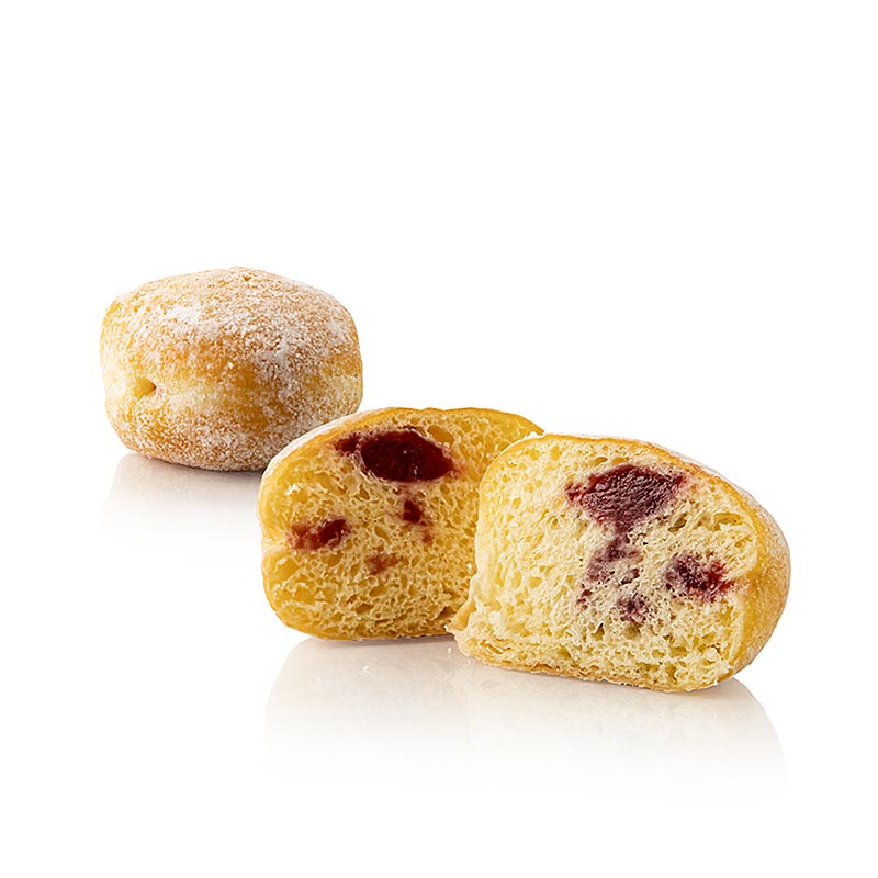 Mini Bunyols - Berlinesos, Farcit de Fruits Vermells, Galana - 1,75 kg, 70 x 25 g - Cartro