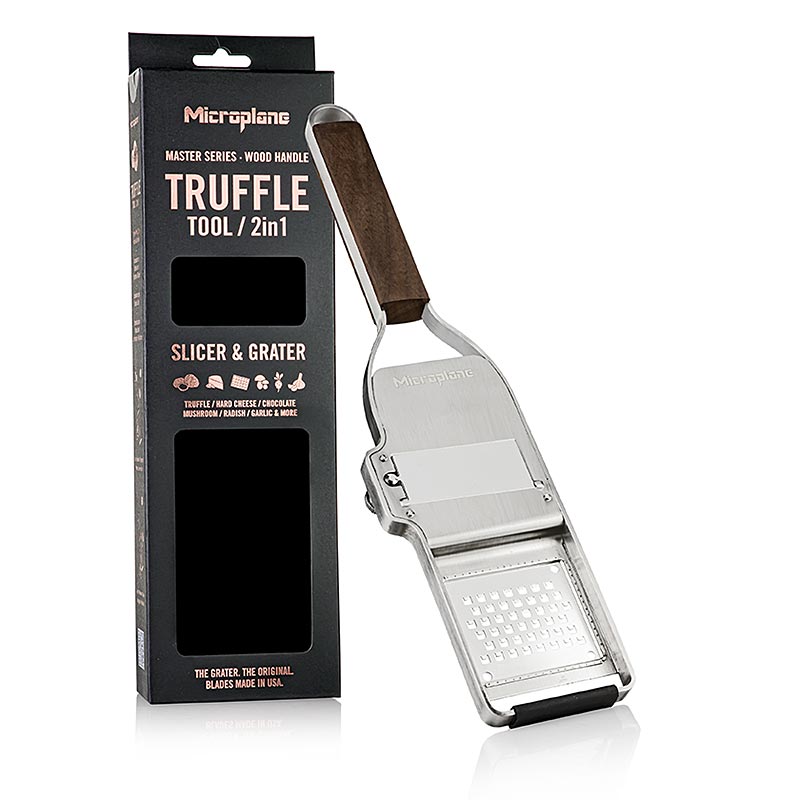 MICROPLANE Master Series, Truffle Professional 2in1, dengan gagang kayu (43313) - 1 buah - kotak