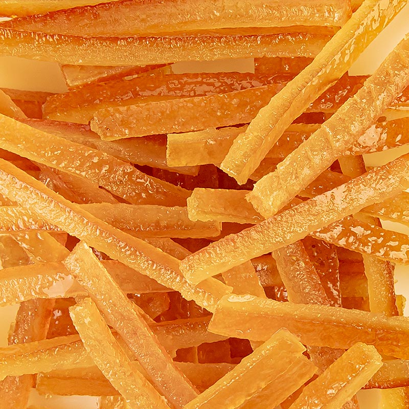 Scorze d`arancia, scorze d`arancia candite, a listarelle, aiguillettes - 1 kg - borsa