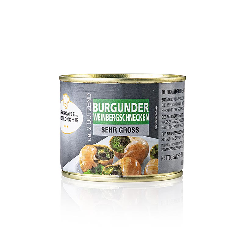 Slimaki rzymskie, bardzo duze, 2 tuziny, Francaise de Gastronomy - 200 gr - Moc