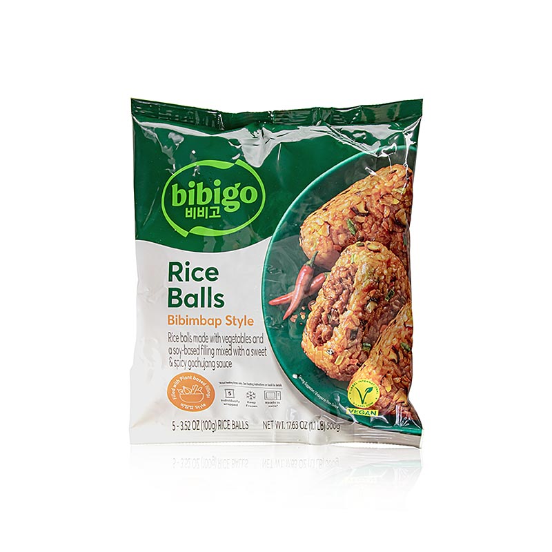 Risboller, Bibimbap-stil, fyldte riskugler, bibigo, vegansk - 500 g - taske