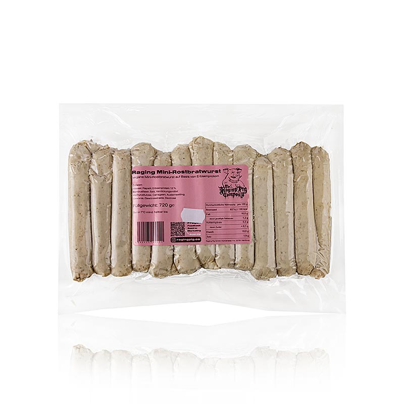 The Raging Pig Company - Mini Rostbratwurst (vegani) - 720 g, 24 pezzi - film