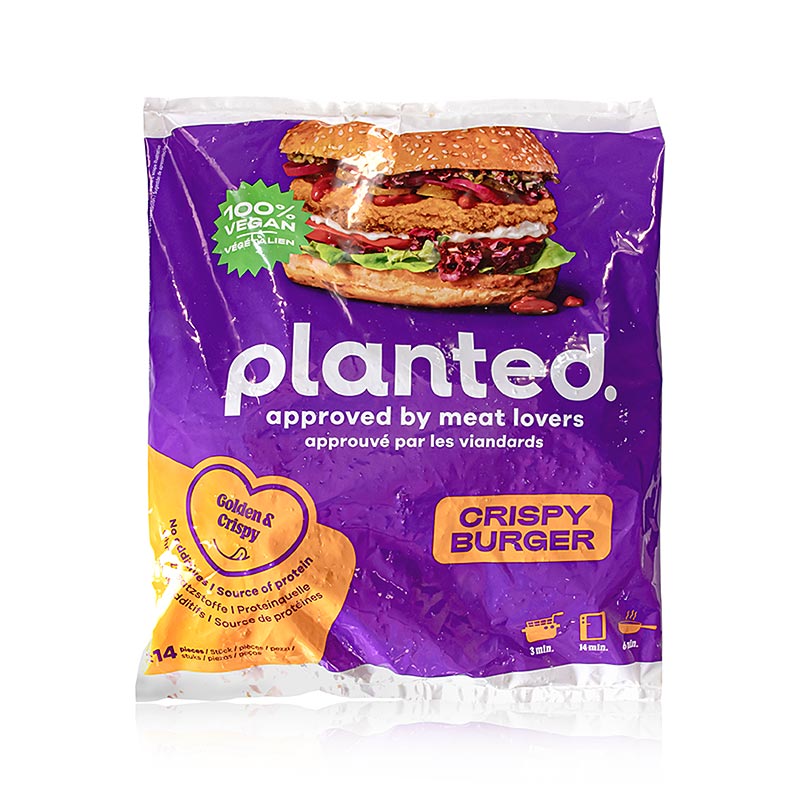 planted.burger Hrskavi, pohani pljeskavice (veganski) - 1,26 kg, 14 x 90 g - torba