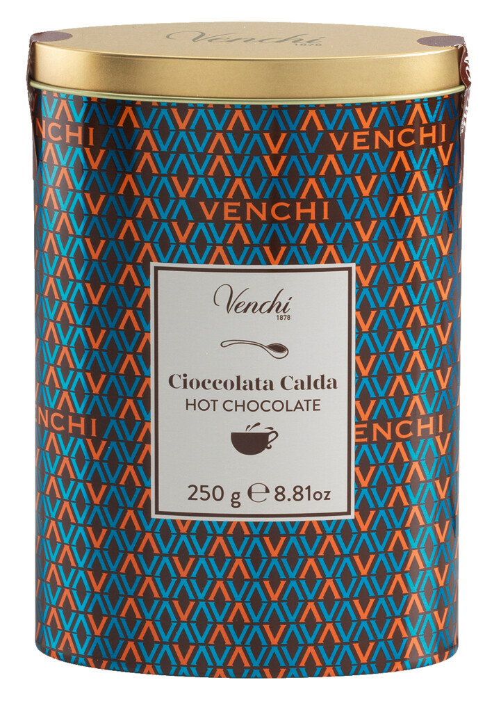 Boite metallique de cacao pour chocolat chaud, poudre de cacao pour chocolat chaud, Venchi - 250 g - Pouvez