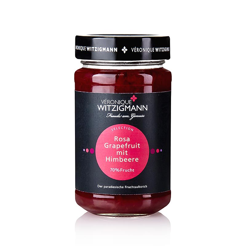 Pink grapefruit with raspberry - fruit spread Veronique Witzigmann - 225 g - Glass Pink grapefruit with raspberry - fruit spread Veronique Witzigmann - 225 g - Glass