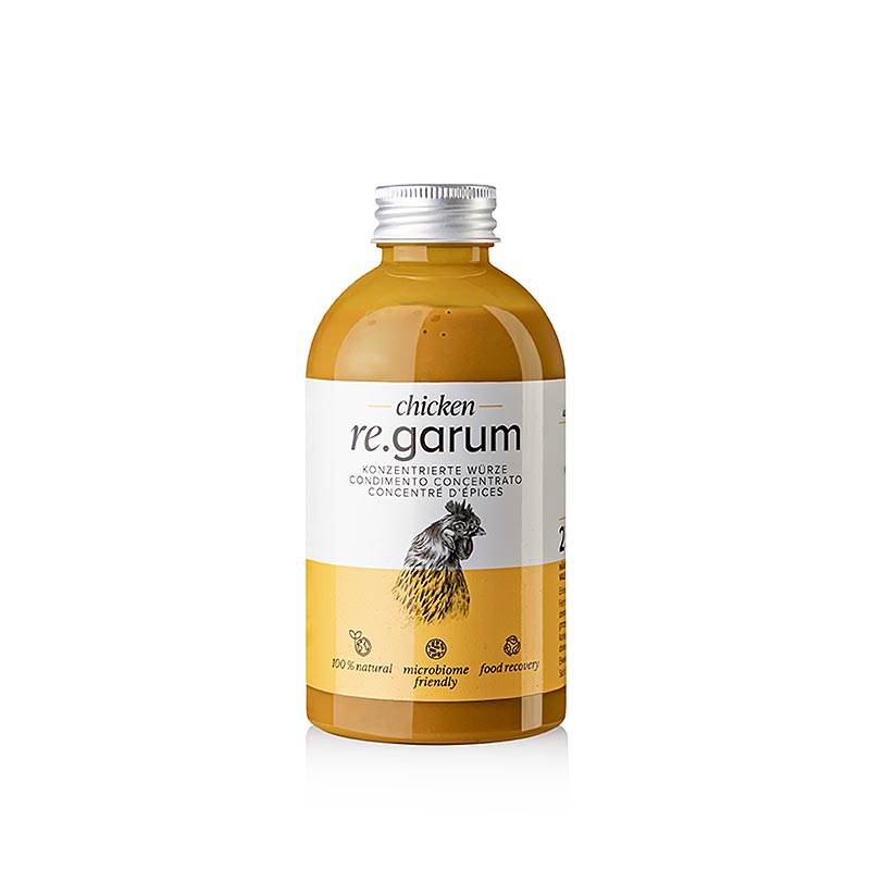 re.garum® Pollo, condimento concentrato - 250 ml - bottiglia in PE