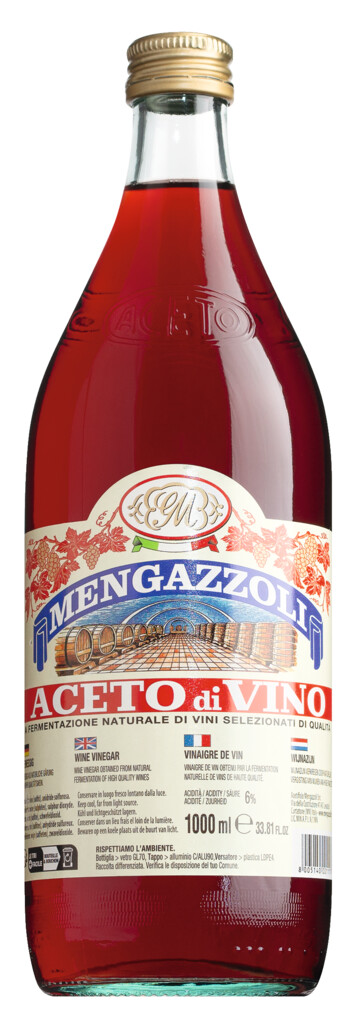 Aceto di vino rosso, ocet winny z czerwonego wina, Mengazzoli - 1000ml - Butelka