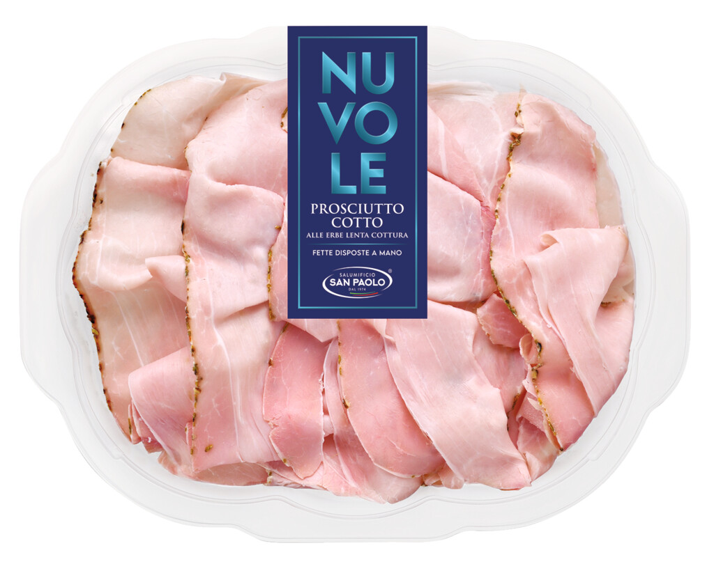 Prosciutto cotto alle erbe, kokt skinka med orter, kallskuret, Salumificio San Paolo - 100 g - packa