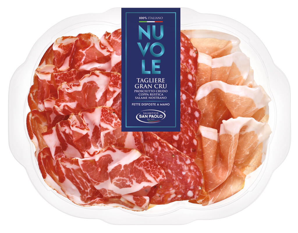 Tagliere Gran Cru: prosciutto - coppa - salame, Gemischter Aufschnitt aus Schweinefleisch, Salumificio San Paolo - 120 g - Packung