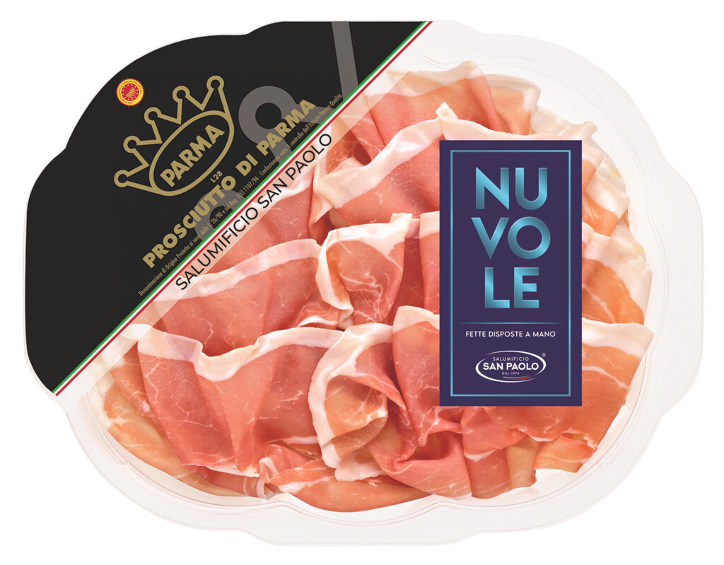 Prosciutto di Parma DOP 18 manadha, parmaskinka, alegg, Salumificio San Paolo - 100 g - pakka