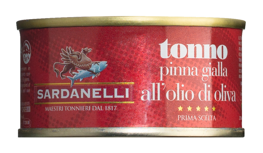 Tonno all`olio d`oliva, tun i olivenolie, sardanelli - 80 g - kan