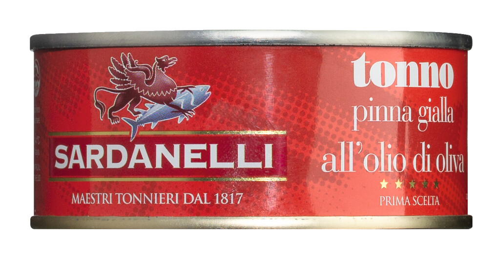 Tonno all`olio d`oliva, tun i olivenolie, sardanelli - 160 g - kan