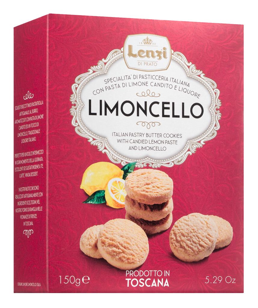 Limoncello - Pasticcini al Limoncello, kue kering dengan limoncello, Lenzi - 150 gram - mengemas