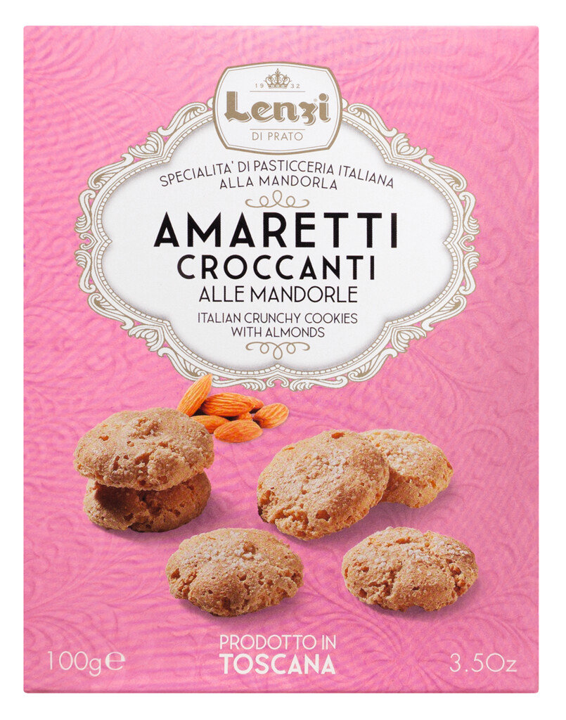 Amaretti croccanti alle mandorle, hrskavi makaroni od badema, Lenzi - 100 g - paket
