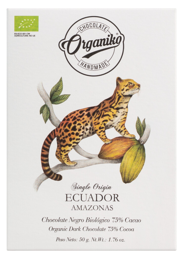 Porijeklo Ekvador, 75% kakaa, organski, tamna cokolada 75%, cokolada organska - 50g - Komad