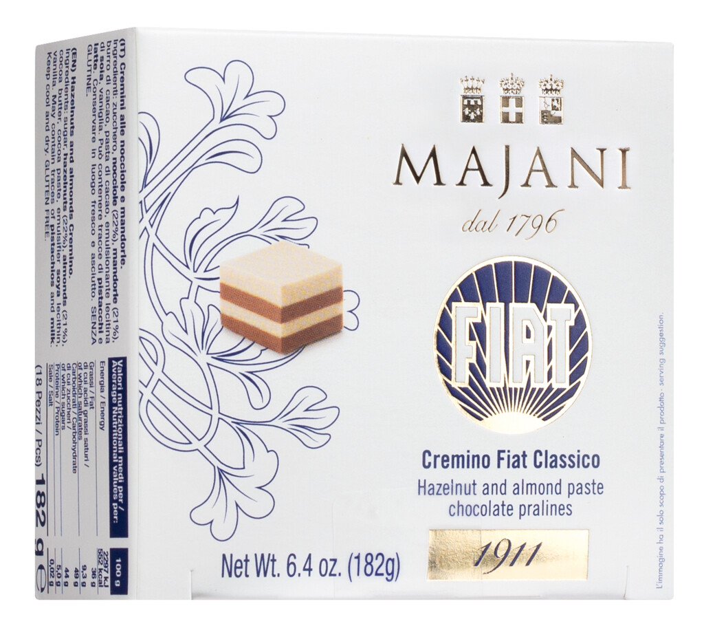 Dadino Fiat Classico, vrstvene cokolady, lieskovo-orieskovy a mandlovy krem, Majani - 182 g - balenie