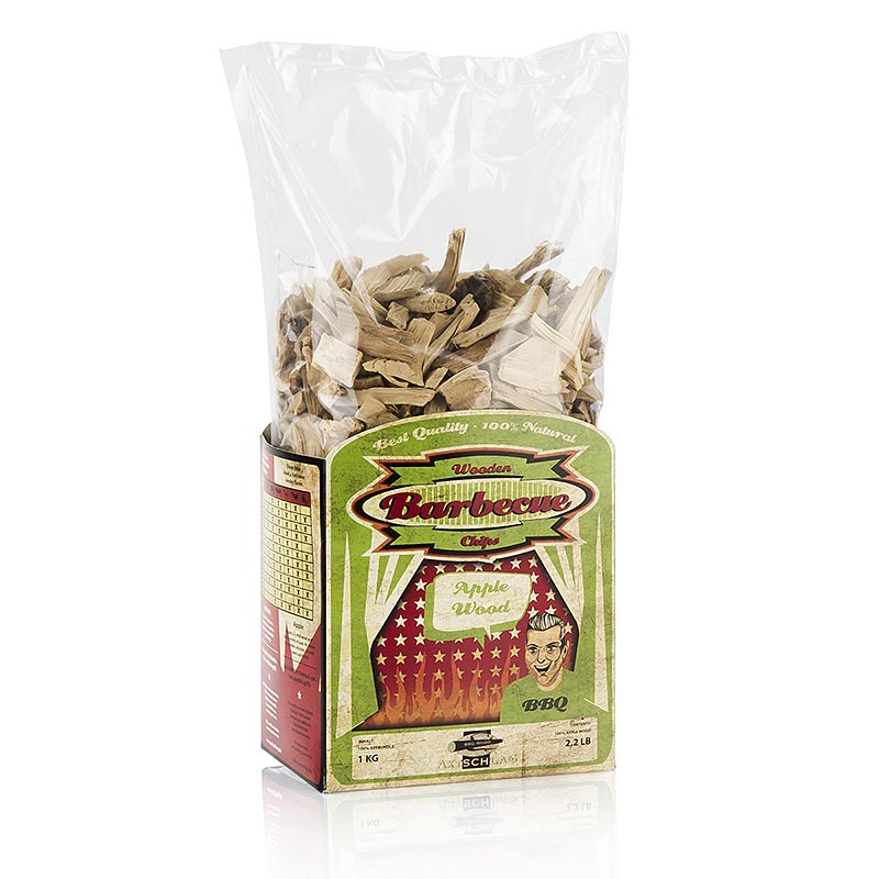 Grill BBQ - Apple wood smoking chips (Apple) - 1 kg - Bag