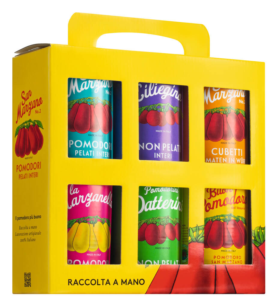 6 darabos Paradicsom Vintage keszlet, San Marzano es baratai, Il pomodoro piu buono - 6 x 400 g - keszlet