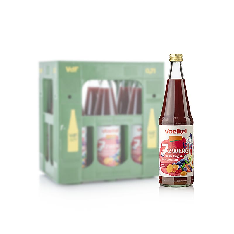 Voelkel 7 Pitici Sucul nostru Multifruct Original, Organic Vegan OG - 4,2 l, 6 x 700 ml - Cutie de depozit