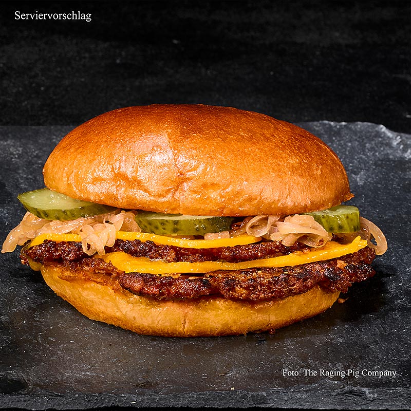 The Raging Pig Company - Burger Patty (vegansky) - 3,6 kg, 30 x 120 g - Karton