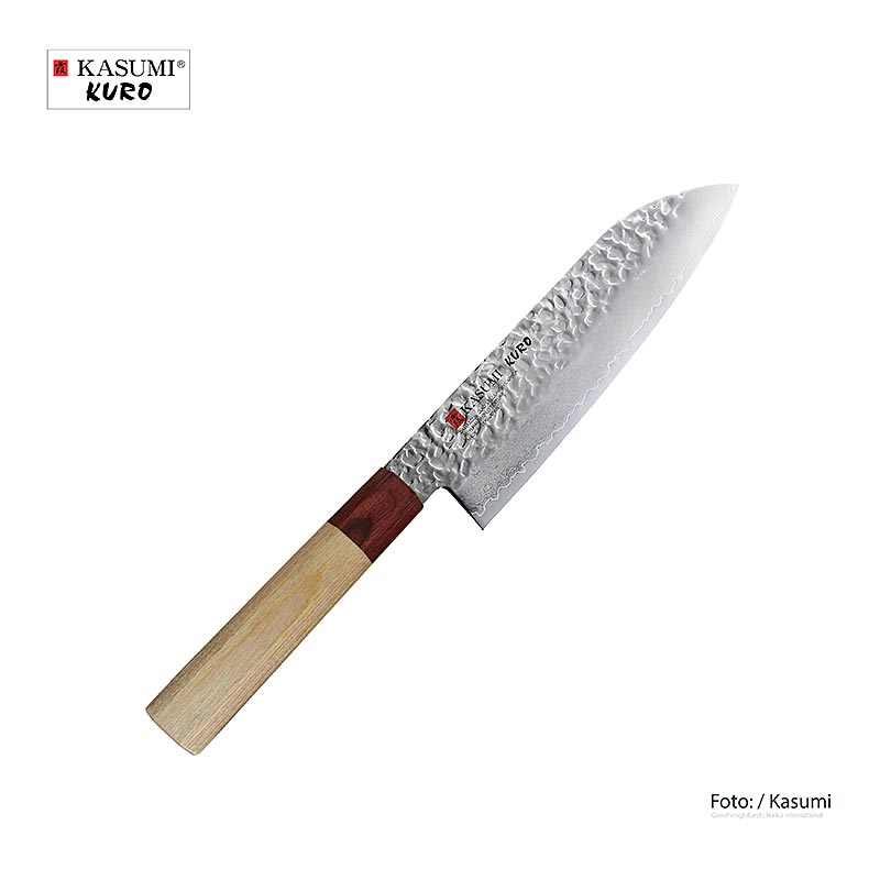 Pisau Kasumi Kuro Santoku, 17.5cm, asli / merah - 1 keping - kotak