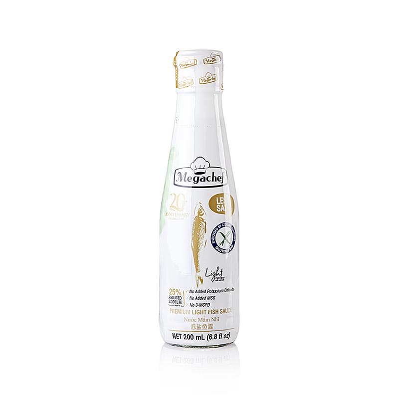 Megachef premium light fish sauce (lower salt content), gluten-free - 200 ml - Glass