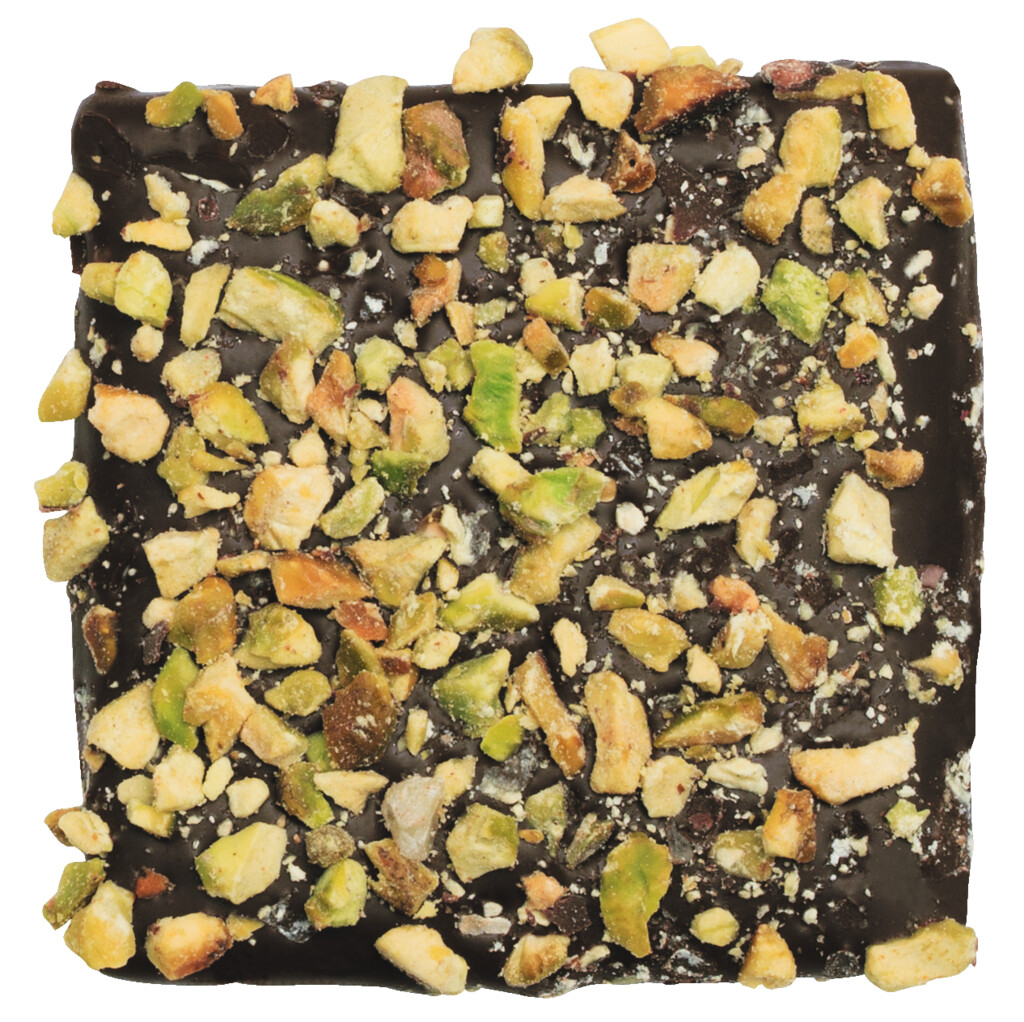 Pistatxos de caramel i xocolata, Caramel de mantega salada amb pistatxos torrats, Dolfin - 125 g - paquet