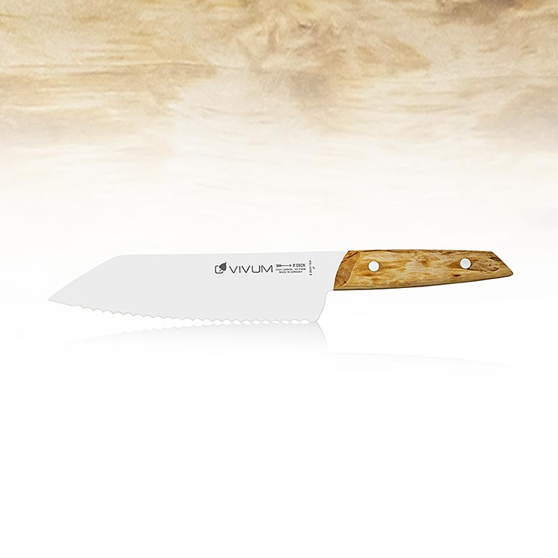 Cuchillo multiusos VIVUM, filo serrado, con mango de madera, 18 cm, GRUESO - 1 pieza - embalaje exterior