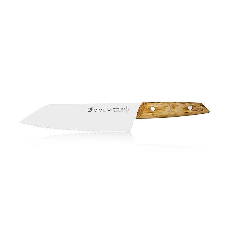 VIVUM universalkniv, savtakket kant, med traeskaft, 18 cm, TYKK - 1 stk. - ydre emballage