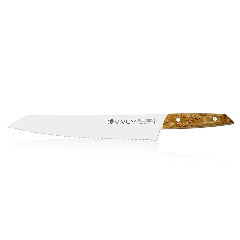 VIVUM brodkniv, tandad kant, med trahandtag, 26 cm, tjock - 1 styck - ytterforpackning