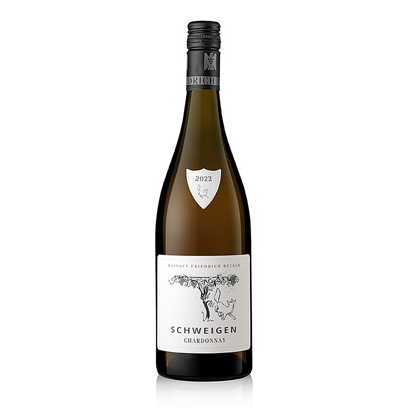 2022 Chardonnay Schweigen QW, suche, 13 % obj., F. Becker - 750 ml - Lahev