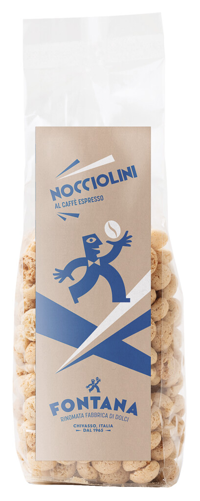 Nocciolini al Caffe, Little Hazelnut - Amaretti dengan Kopi, Fontana - 90 g - pek