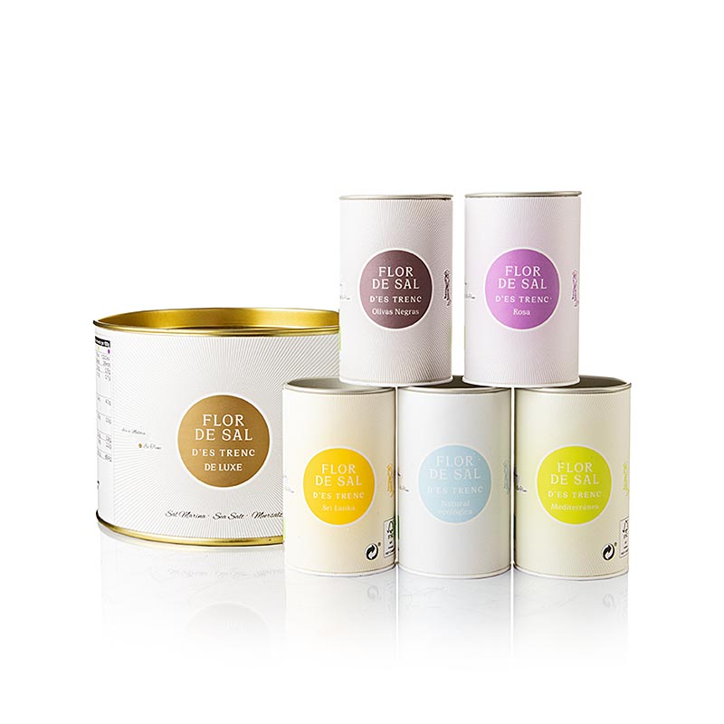 Flor de Sal d`es Trenc - Deluxe set (kari, vrtnica, olive, zelisca, cisti), organski - 250 g, 5 x 50 g - lahko