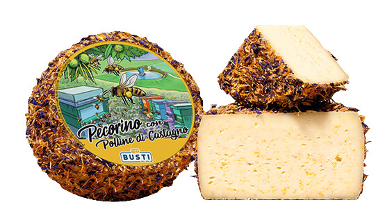 Pecorino con polline di castagno, branza de oaie cu polen de castane, Busti - aprox. 1 kg - Bucata