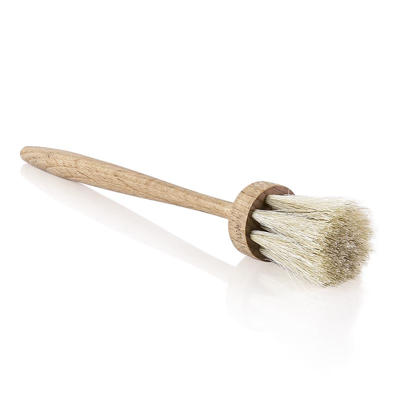 Baking brush, oiled beechwood, horsehair, handmade - 1 pc - loose