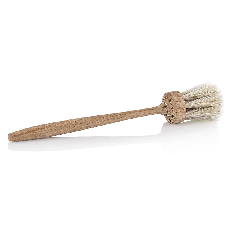 Baking brush, oiled beechwood, horsehair, handmade - 1 pc - loose