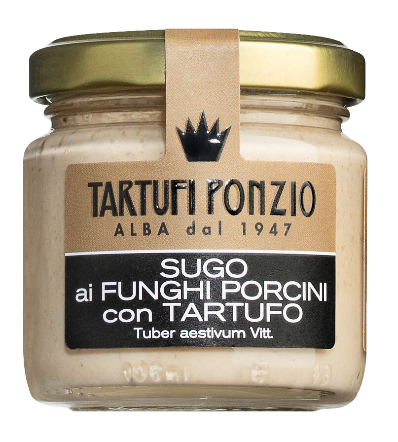 Sugo con funghi cepes e tartufo, sauce aux champignons a la truffe, Tartufi Ponzio - 180 g - Verre