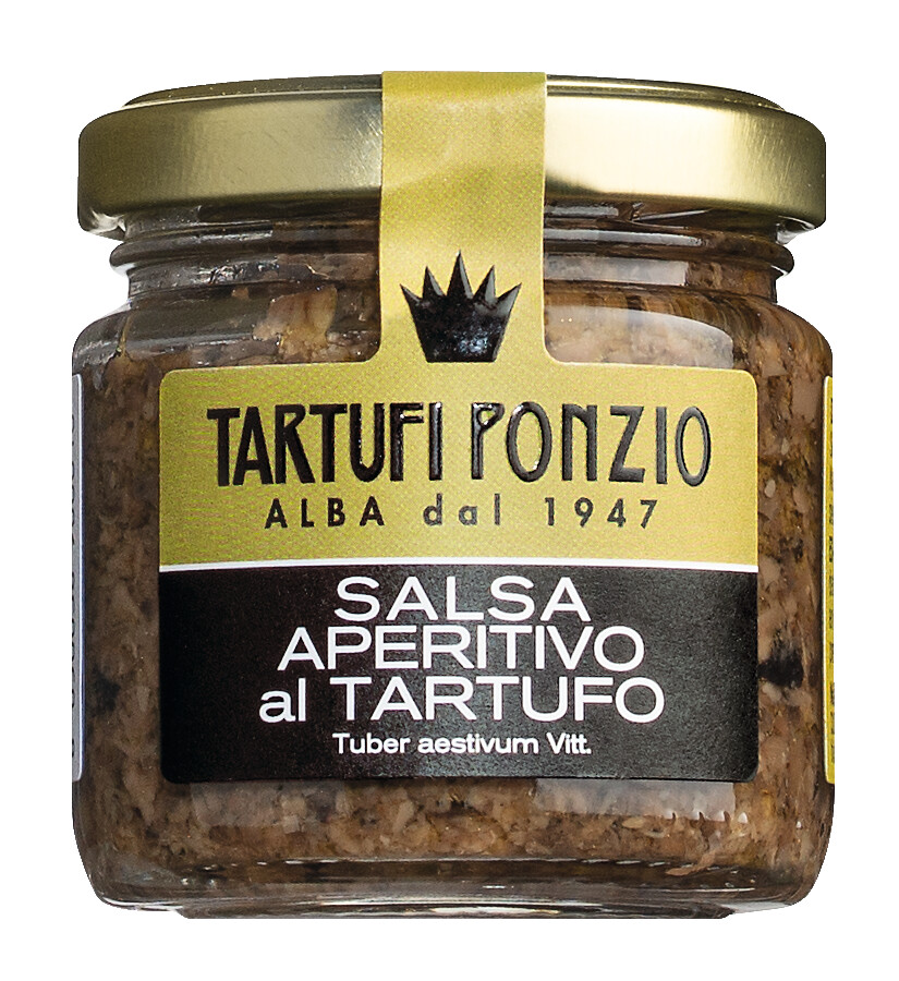 Salsa Aperitivo al tartufo, Spread me kerpudha dhe ullinj me tartuff, Tartufi Ponzio - 90 g - Qelqi