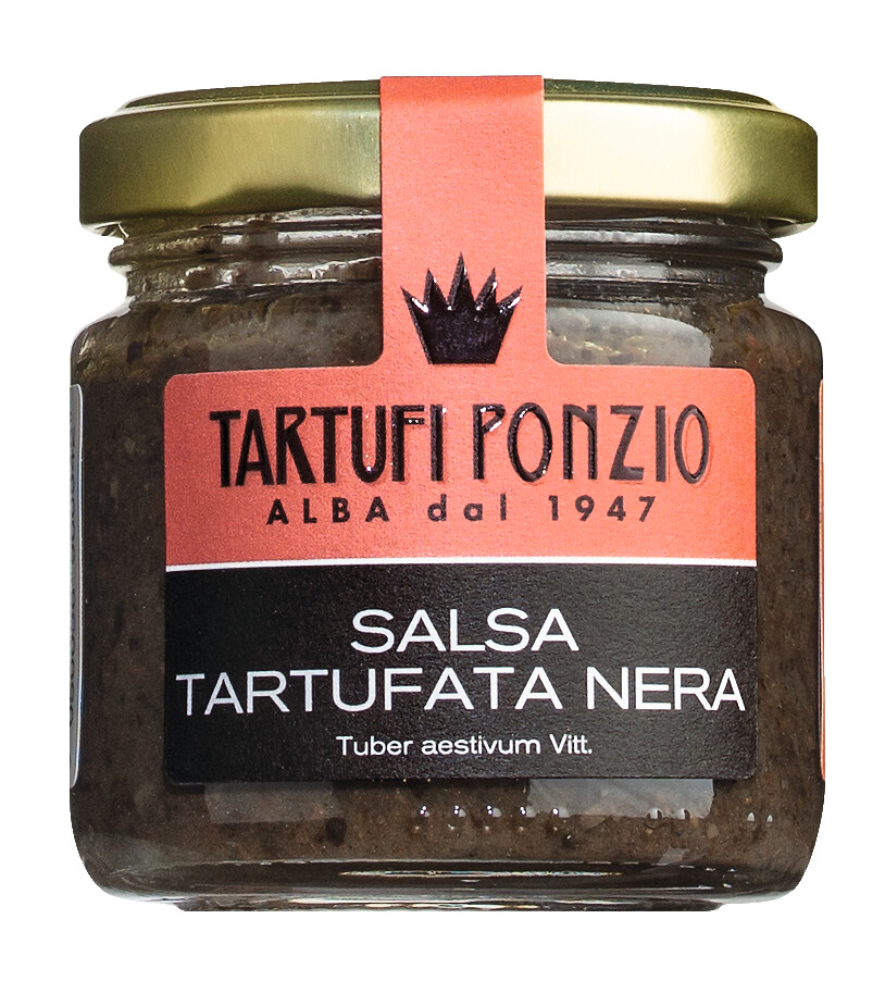 Salsa Tartufata Nera, Champignontruffelsaus, Tartufi Ponzio - 80 g - Glas