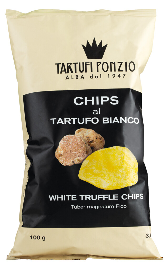 Chips al Tartufo Bianco, Chips s bilym lanyzem, Tartufi Ponzio - 100 g - balicek