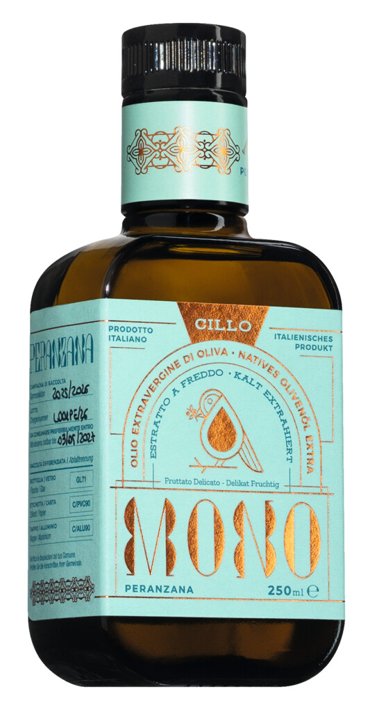 Monocultivar Peranzana, Linea Mono, Extra Virgin Olivenolie, Cillo - 250 ml - Flaske