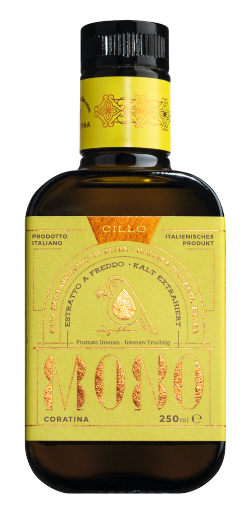 Monocultivar Coratina, Linea Mono, Extra Virgin olifuolia, Cillo - 250 ml - Flaska