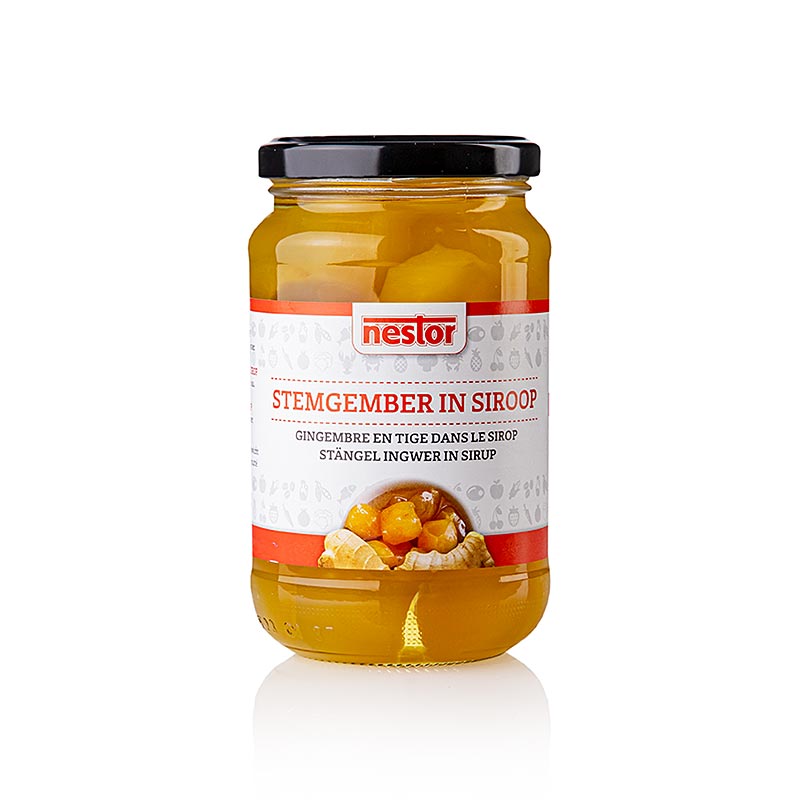 Noix de gingembre confites au sirop, Nestor - 450 g - Verre