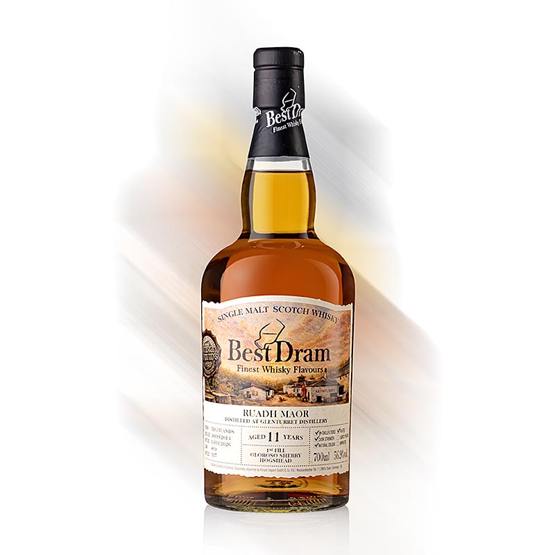 Single Malt Whisky Ruadh Maor Best Dram, 11 rokov, 56,9 % obj., Highland - 700 ml - Flasa