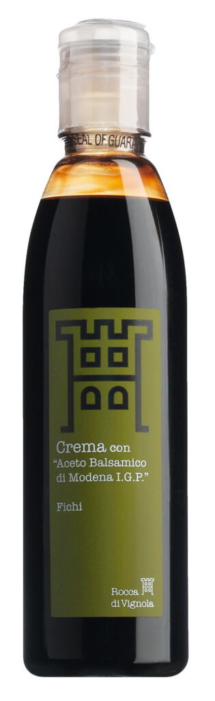 Crema con Aceto Balsamico di Modena IGP - Fichi, gradde med smak av balsamvinager och fikon, Rocca di Vignola - 250 ml - Flaska