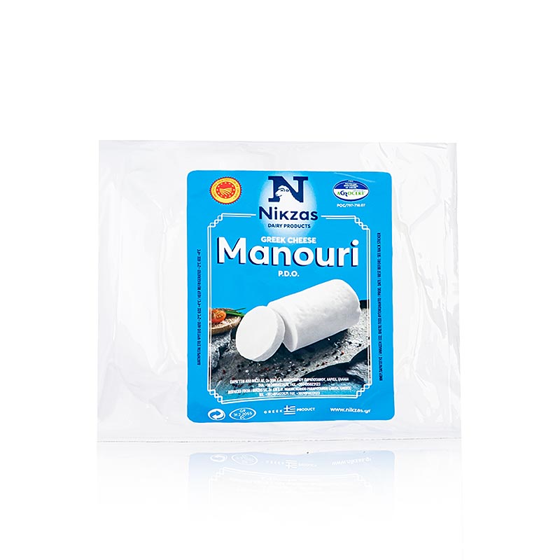 Manouri PGI, Greek cheese made from sheep`s and goat`s milk, Nikzas - 200 g - vacuum