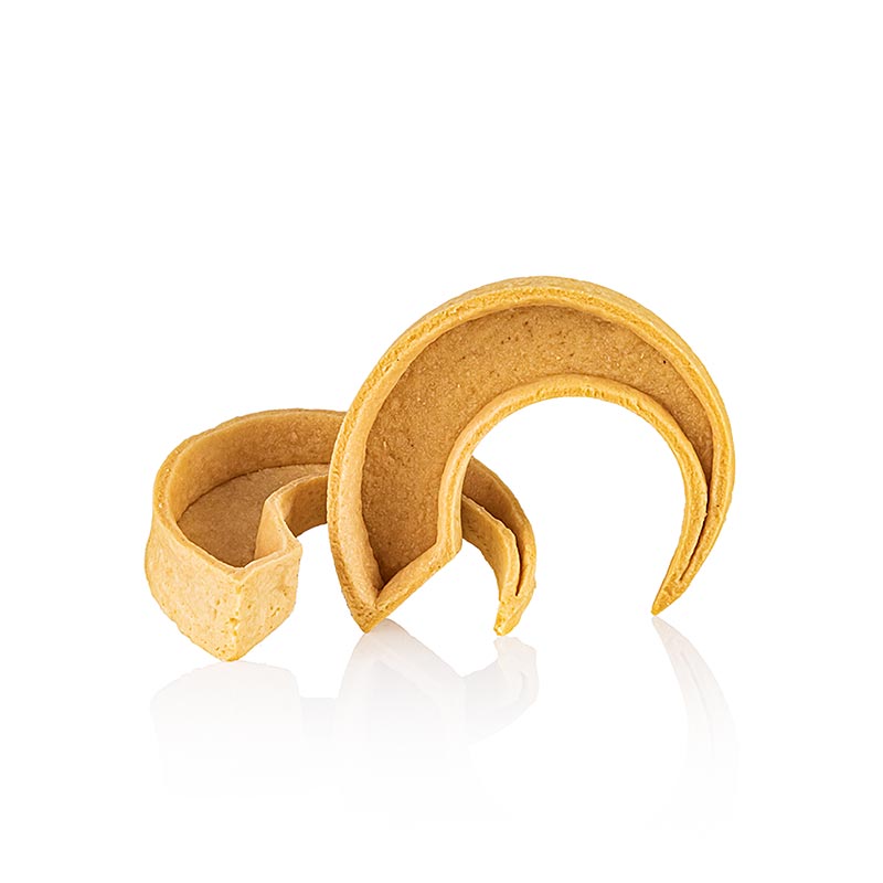 Dessert - Tartelettes C - Tartelette en forme de croissant, pointue, 91 x 78 x 19 mm, La Rose Noire - 1,152 kg, 48 pieces - Carton