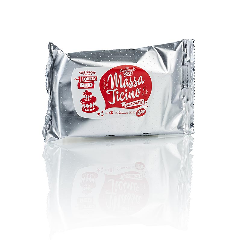 Massa Ticino, 250 g, cake topping, Lovely Red, vegan, AZO-free, Carma - 250 g - pack