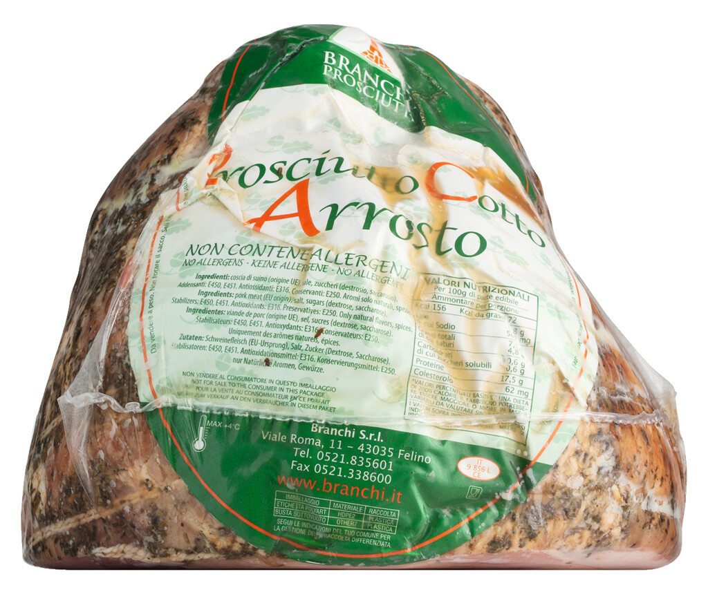 Mezzo Prosciutto cotto arrosto, Jambon cuit grille, Branchi - environ 4 kg - Morceau