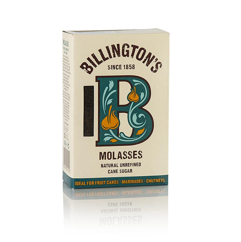 Molasse sugar powder, dark, raw cane sugar, strong aroma, Billington`s - 500 g - box